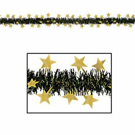 GOLDENGIFTS FR Metallic Star Garland - Black/Gold - 12 feet GO2815118